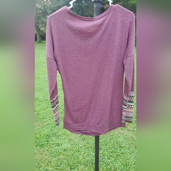 Fashion Sweatshirt  Women Long Sleeve Button Trim Blouse Printing long-sleeved S - Picture 5 of 6